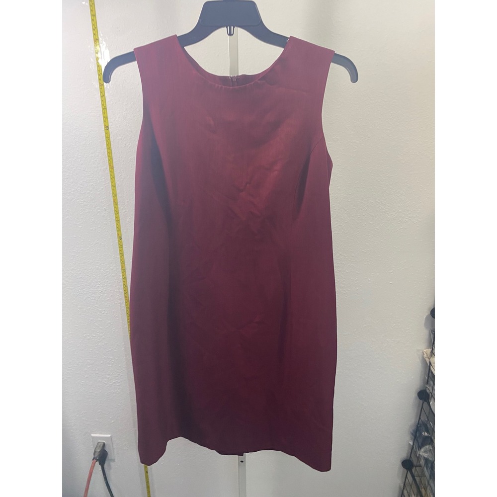 Pret A Porter Suits Burgundy Sleeveless Sheath Dress Size 14 Business Career